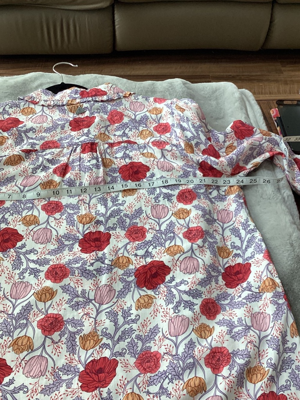 Barbour Red and Purple Floral Button-Up Shirt - Picture 7 of 12